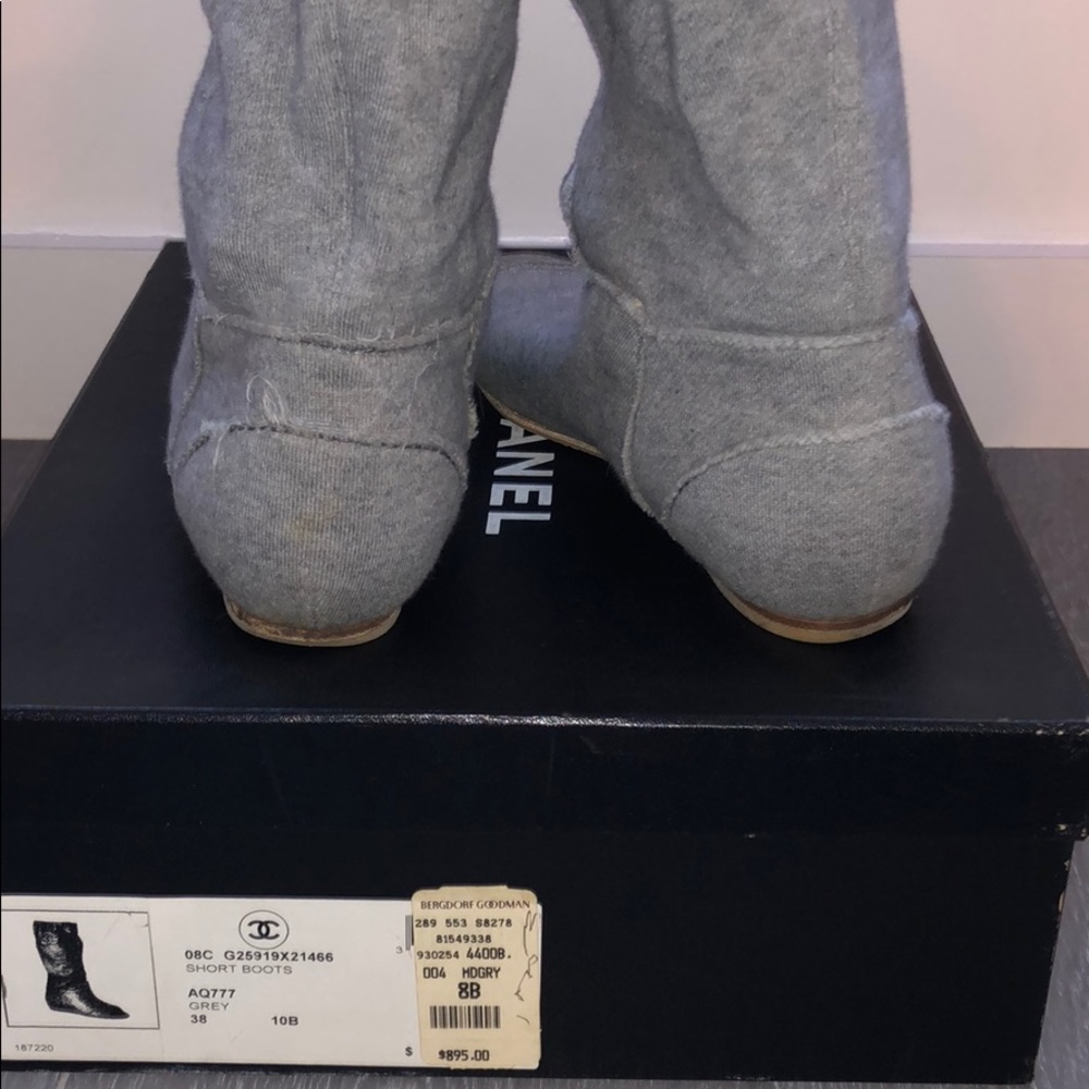 Chanel Gray “Sweat” Bootie sz 38 - Picture 4 of 8